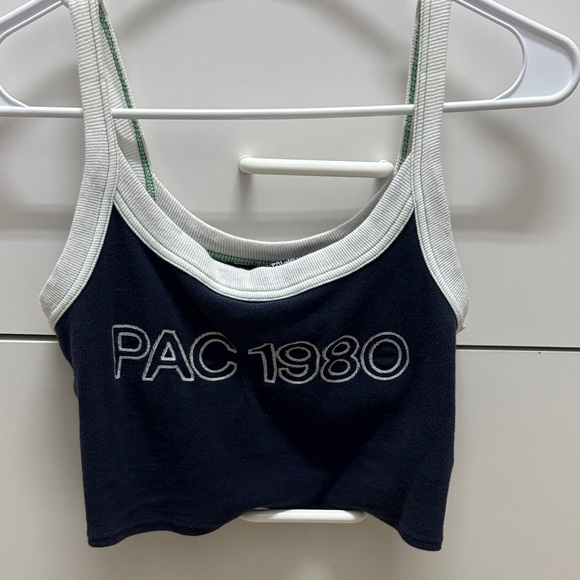 PacSun Tops - PacSun Navy and White Crop Top